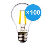Confezione Multipack 100x Noxion Lucent LED E27 Pera Filamento Chiara 7W 806lm - 840 Bianco Freddo | Sostitutiva 60W